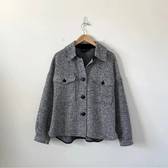 Vero Moda Rosie tweed chore Jacket  boxy workwear cozy oversized - Picture 6 of 15